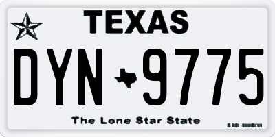 TX license plate DYN9775