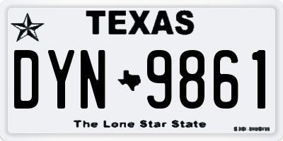 TX license plate DYN9861