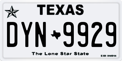 TX license plate DYN9929