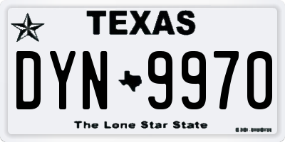 TX license plate DYN9970