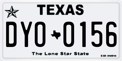 TX license plate DYO0156