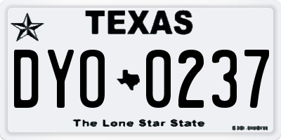 TX license plate DYO0237