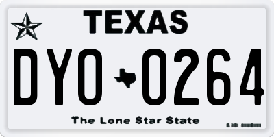 TX license plate DYO0264