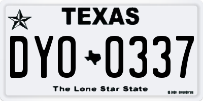 TX license plate DYO0337