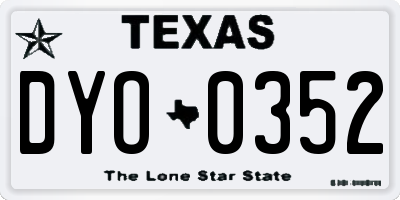 TX license plate DYO0352