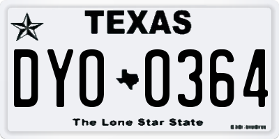 TX license plate DYO0364