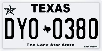 TX license plate DYO0380