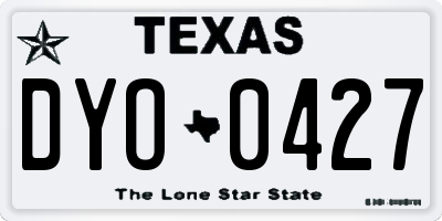 TX license plate DYO0427
