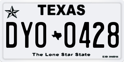 TX license plate DYO0428