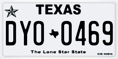 TX license plate DYO0469