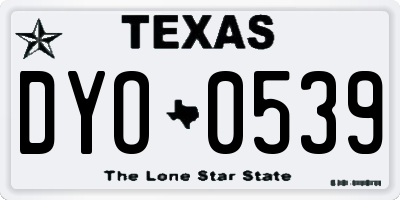 TX license plate DYO0539