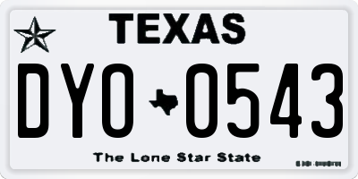 TX license plate DYO0543
