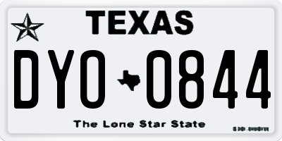 TX license plate DYO0844
