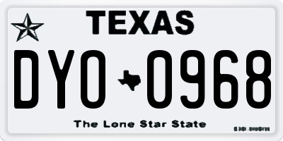 TX license plate DYO0968