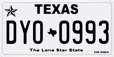 TX license plate DYO0993
