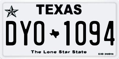 TX license plate DYO1094