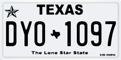 TX license plate DYO1097