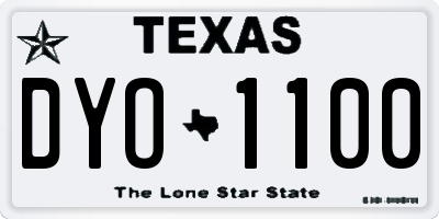 TX license plate DYO1100