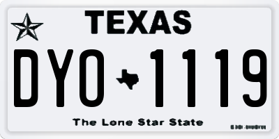 TX license plate DYO1119