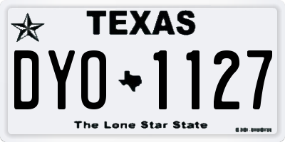 TX license plate DYO1127