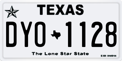 TX license plate DYO1128