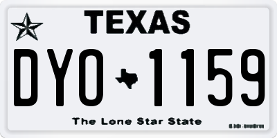 TX license plate DYO1159