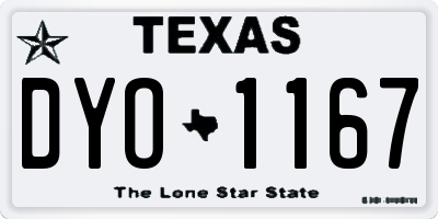 TX license plate DYO1167
