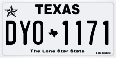 TX license plate DYO1171