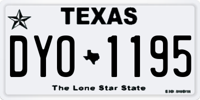TX license plate DYO1195