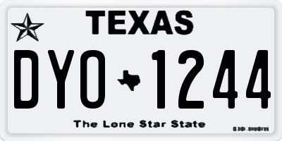 TX license plate DYO1244