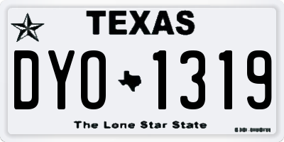 TX license plate DYO1319