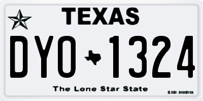 TX license plate DYO1324
