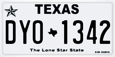 TX license plate DYO1342