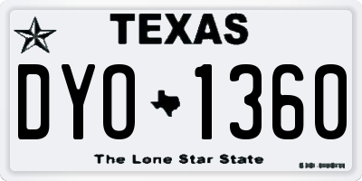 TX license plate DYO1360