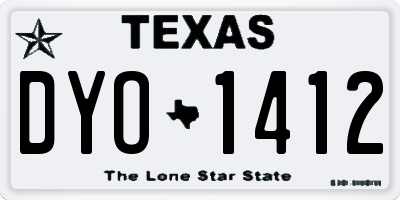 TX license plate DYO1412