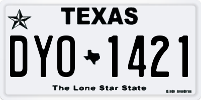 TX license plate DYO1421