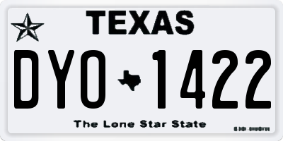 TX license plate DYO1422