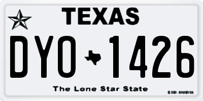 TX license plate DYO1426