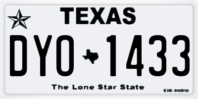 TX license plate DYO1433