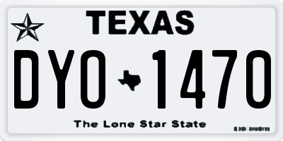 TX license plate DYO1470