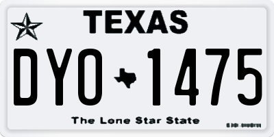 TX license plate DYO1475