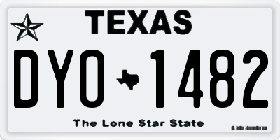 TX license plate DYO1482