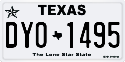 TX license plate DYO1495