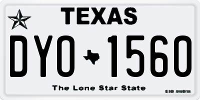 TX license plate DYO1560