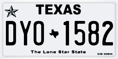 TX license plate DYO1582