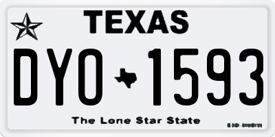 TX license plate DYO1593