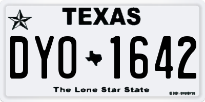 TX license plate DYO1642