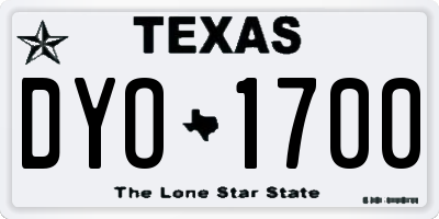 TX license plate DYO1700