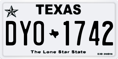 TX license plate DYO1742