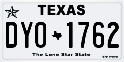 TX license plate DYO1762